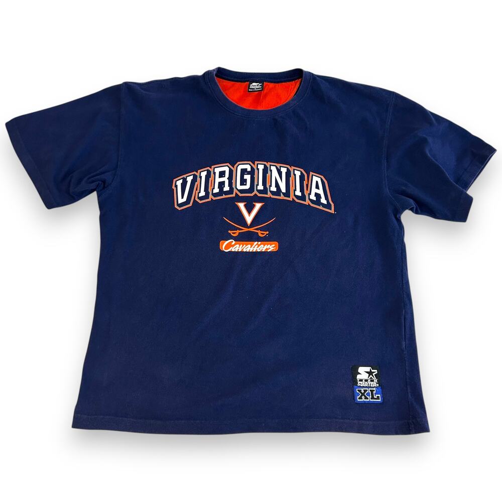 Virginia Cavaliers Mens XL T Shirt Starter UVA Blue 100% Cotton